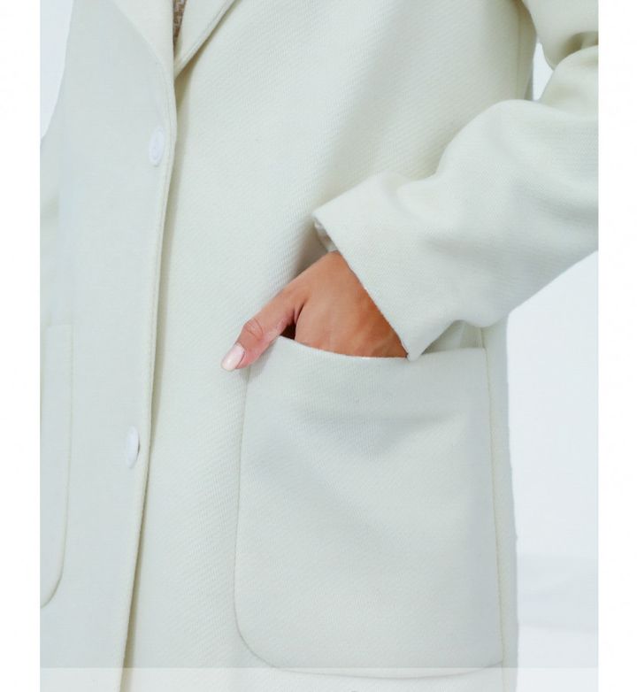 Купить Пальто женское демисезонное №2143-молочный, 48, Minova