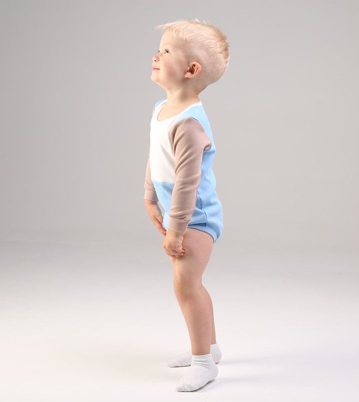 Buy Bodysuit with long sleeves, Milky-blue-beige, 1029, 80, Kinderly