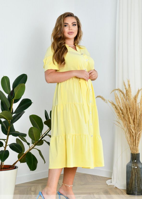 Купить Платье №21-93-Желтый, 64-66, Minova