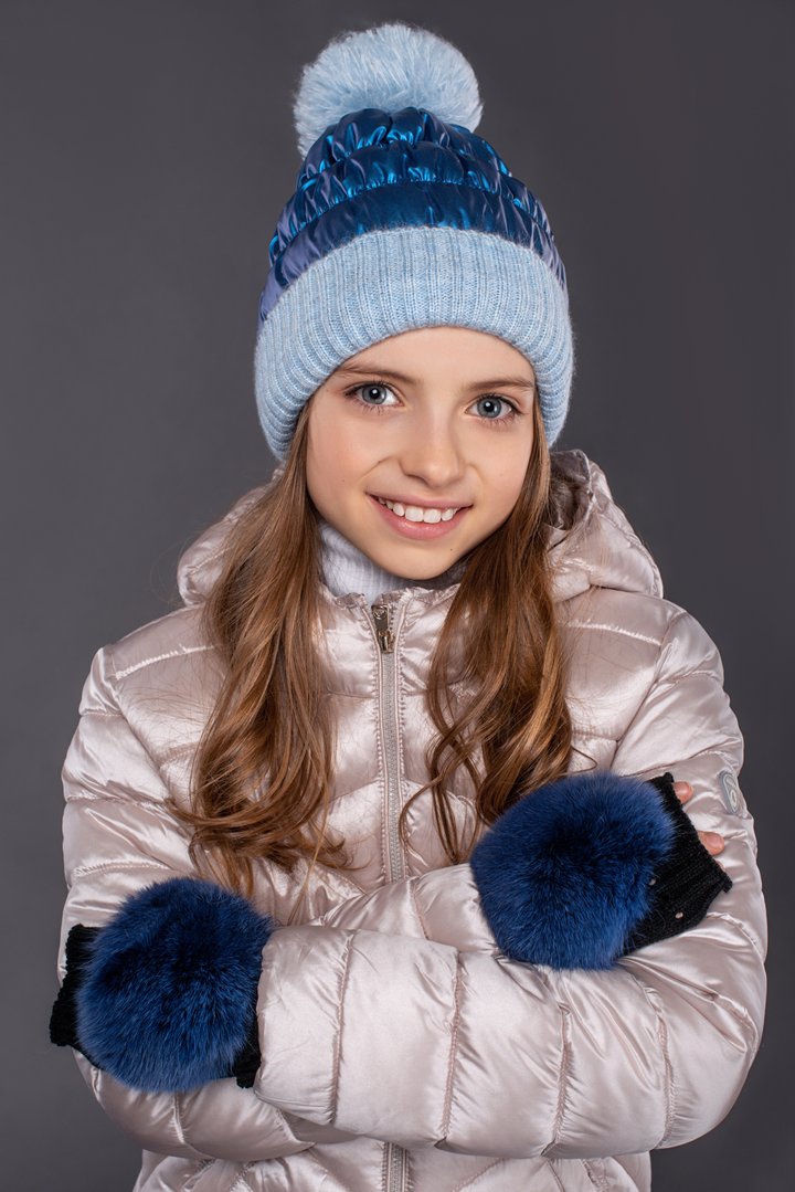 Buy Hat for girls, spring-autumn, Candy, Blue/Light blue, 56-58, B1-004, Fiona