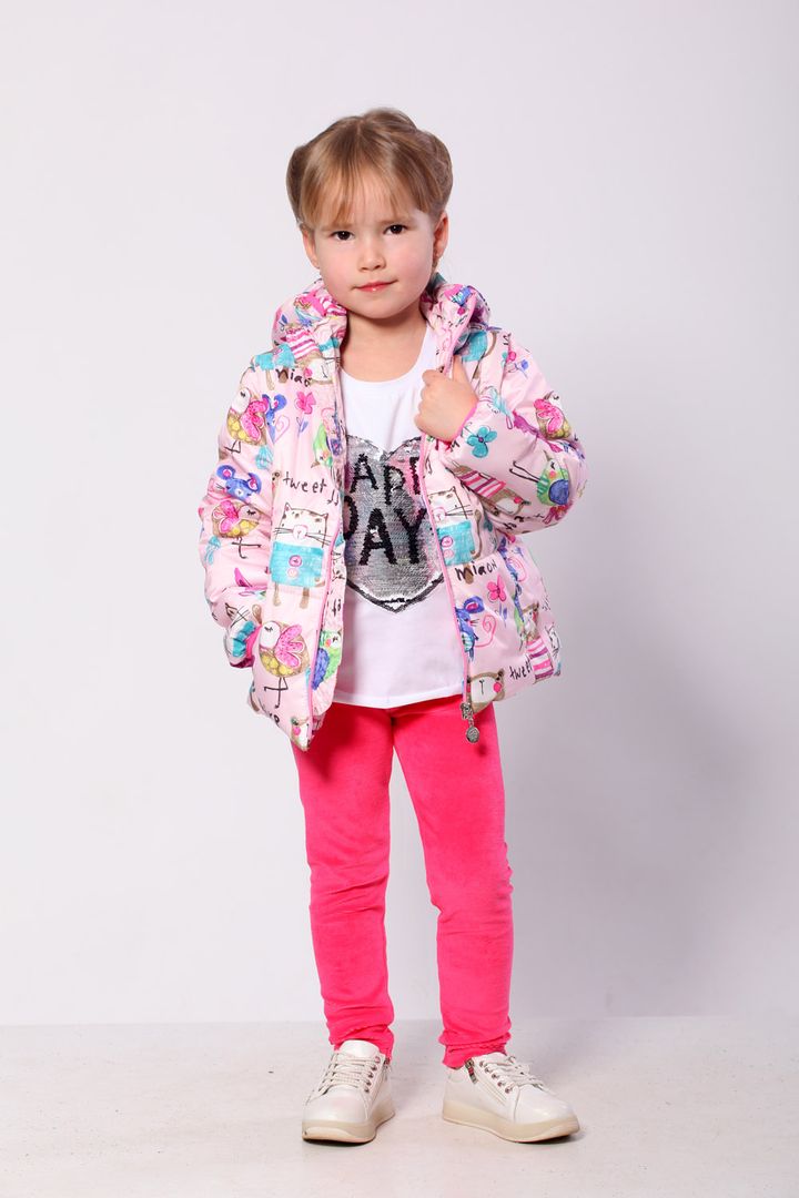 Купить Куртка-жилет (трансформер) для девочки "Animals", 03-00695-1, размер 104, Модный карапуз