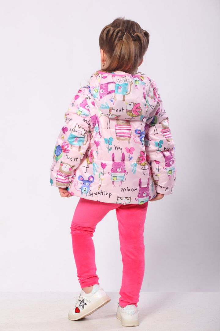 Купить Куртка-жилет (трансформер) для девочки "Animals", 03-00695-1, размер 104, Модный карапуз