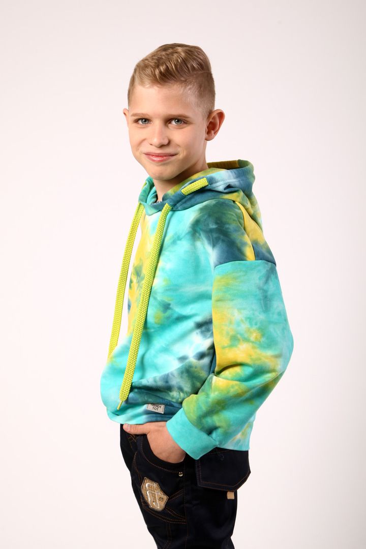Buy Hoodie for a boy, blue, 03-01104-0, 128, Fashion toddler