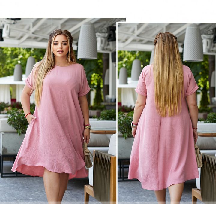 Купить Платье №590-Розовый, 66-68, Minova