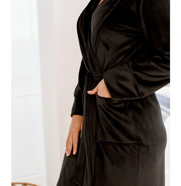 Buy Women's warm dressing gown No. 2101-black, 60-62-64, Minova