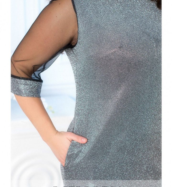Buy Dress №8645-Holographic-Grey, 60, Minova