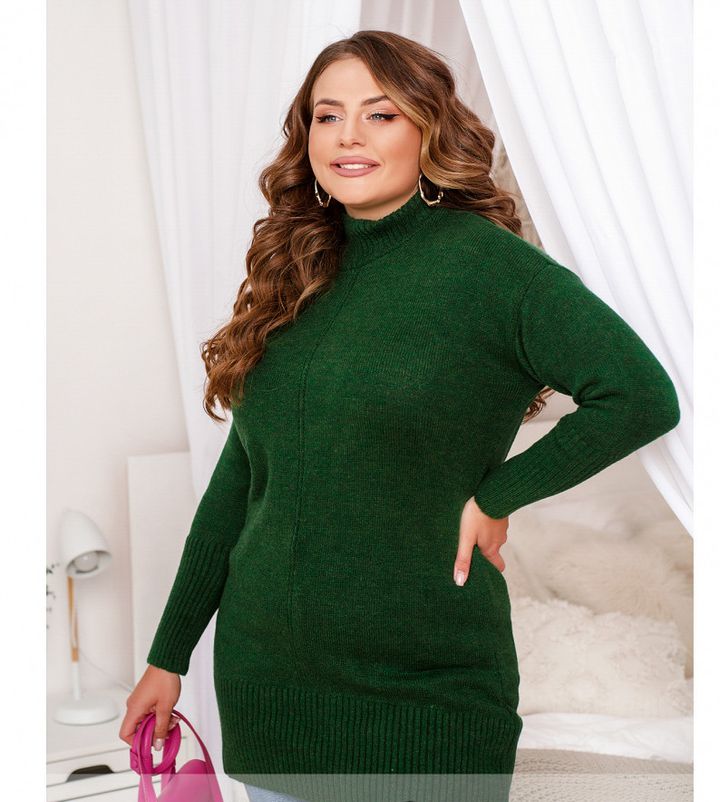 Buy Sweater-tunic for women No. 7648-green, one size, Minova