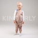 Комплект для малюка, футболка з довгим рукавом і штанці, Бежево-блакитний, 1052, 62, Kinderly