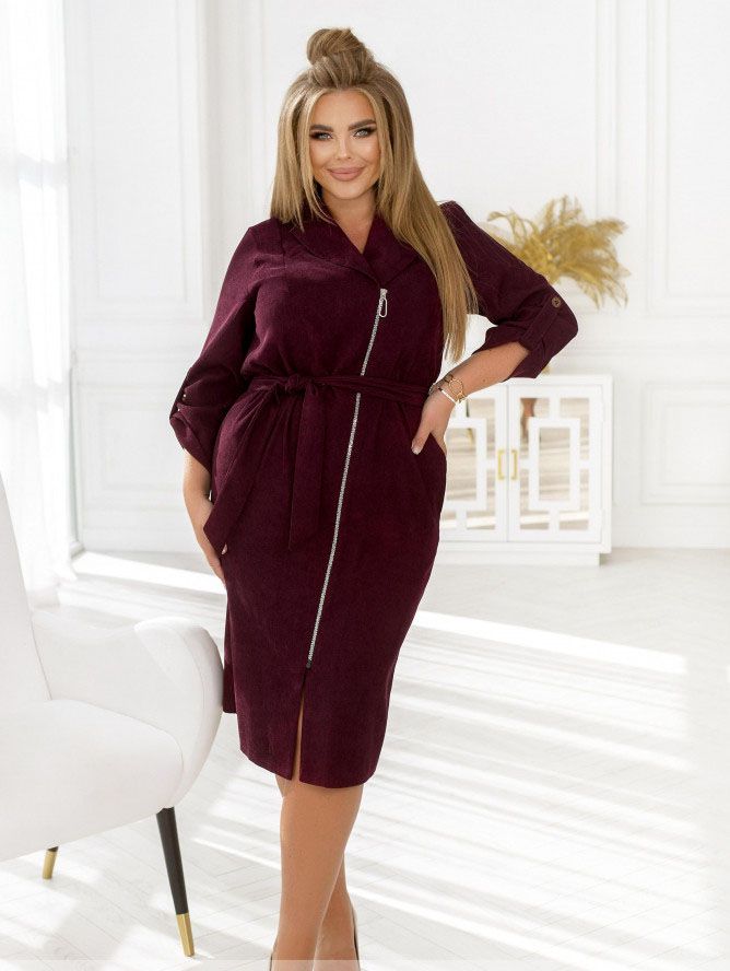 Buy Velvet dress No. 2407-bordeaux, 64-66, Minova