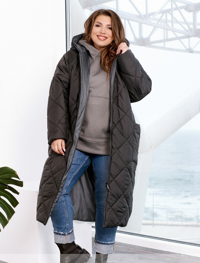 Купити Куртка жіноча тепла №1105-сірий, 64-66, Minova