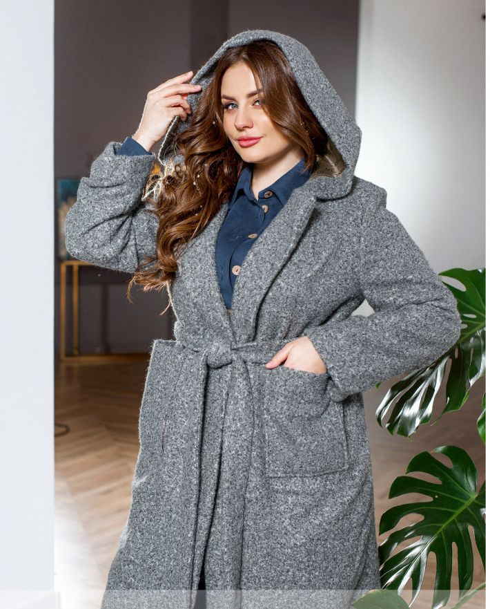 Купить Пальто женское демисезонное №1124-Меланж, 56-58, Minova