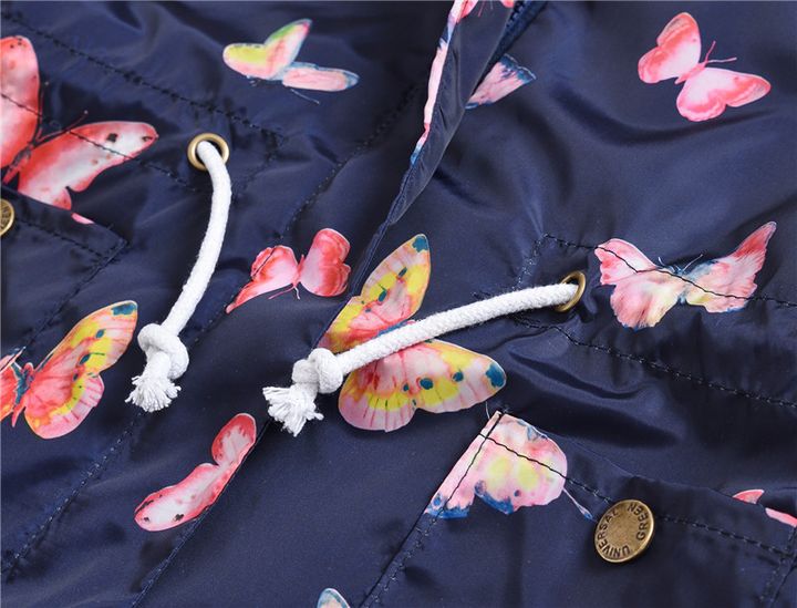 Купити Куртка-вітровка для дівчинки Веселі метелики, p.140, Синій, 51128, Jomake