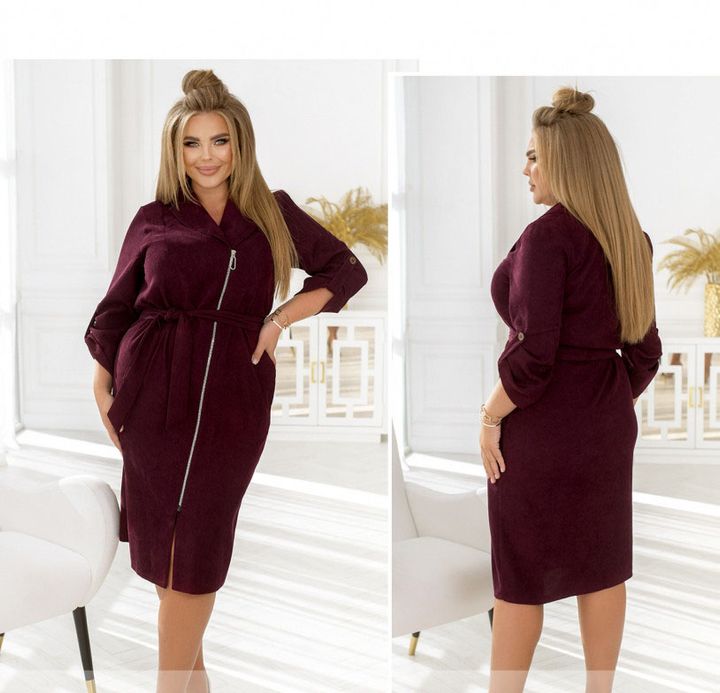 Buy Velvet dress No. 2407-bordeaux, 64-66, Minova