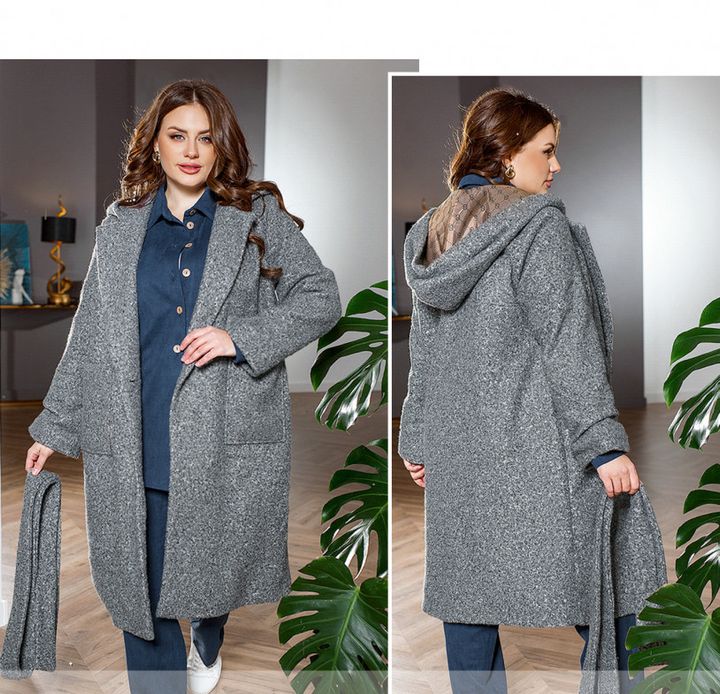 Купити Пальто жіноче демісезонне №1124-Меланж, 56-58, Minova