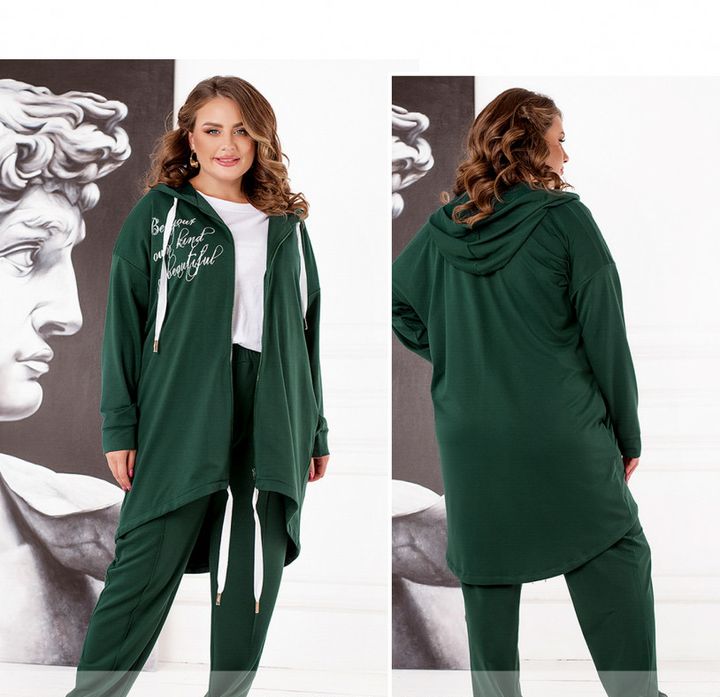 Купити Жіночий спортивний костюм трійка №2311-зелений, 66-68, Minova