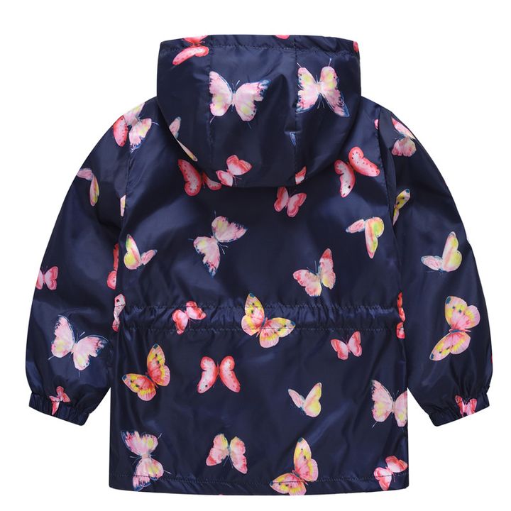 Купити Куртка-вітровка для дівчинки Веселі метелики, p.140, Синій, 51128, Jomake