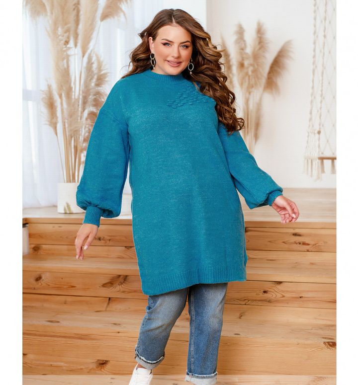 Buy Sweater-tunic for women No. 7484-blue, one size, Minova