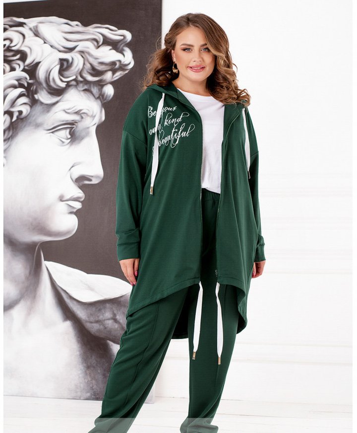 Купити Жіночий спортивний костюм трійка №2311-зелений, 66-68, Minova