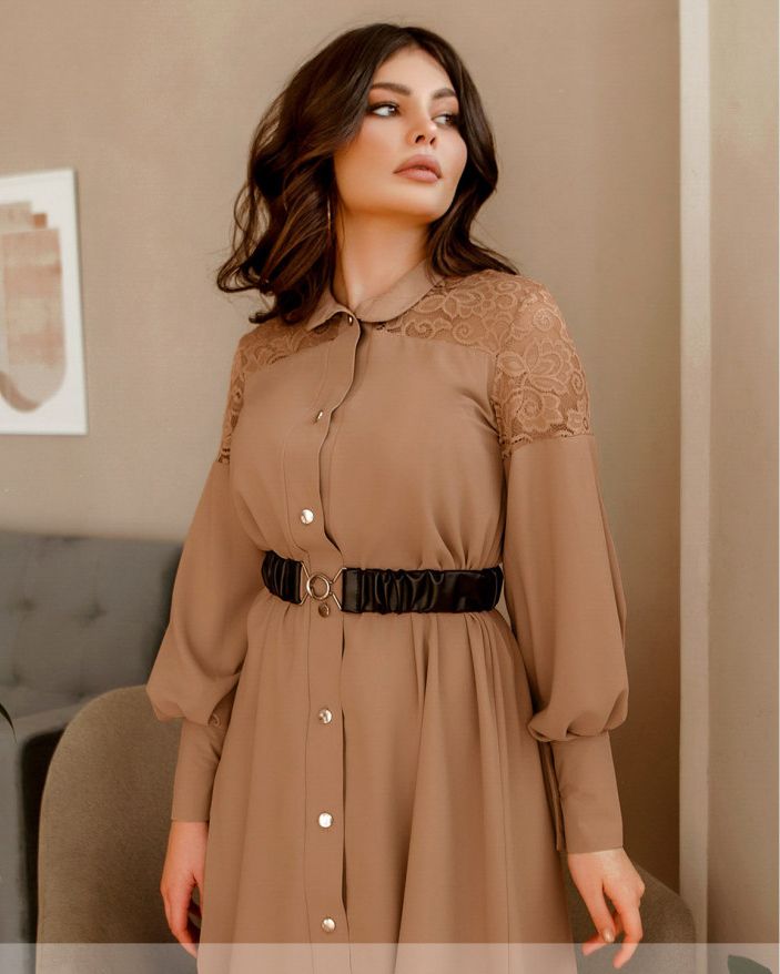 Buy Women's dress No. 8633-mocha,48, Minova
