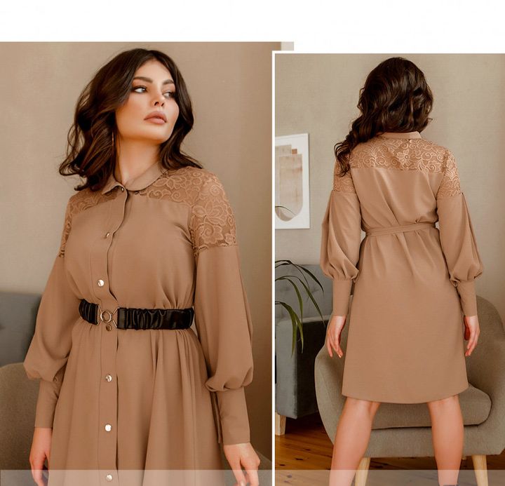 Buy Women's dress No. 8633-mocha,48, Minova