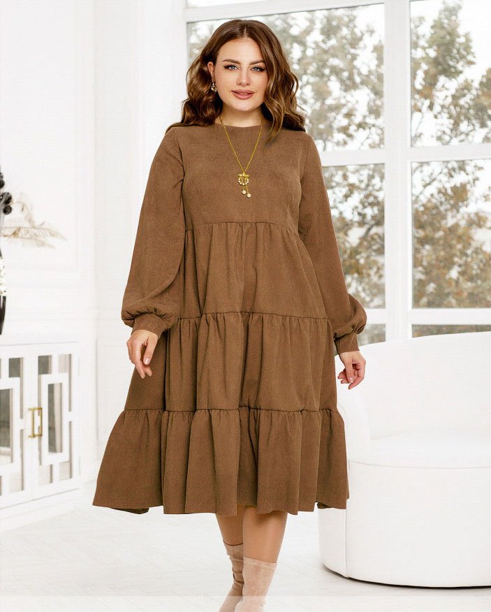 Купить Платье №2326-светло-коричневый, 66-68, Minova