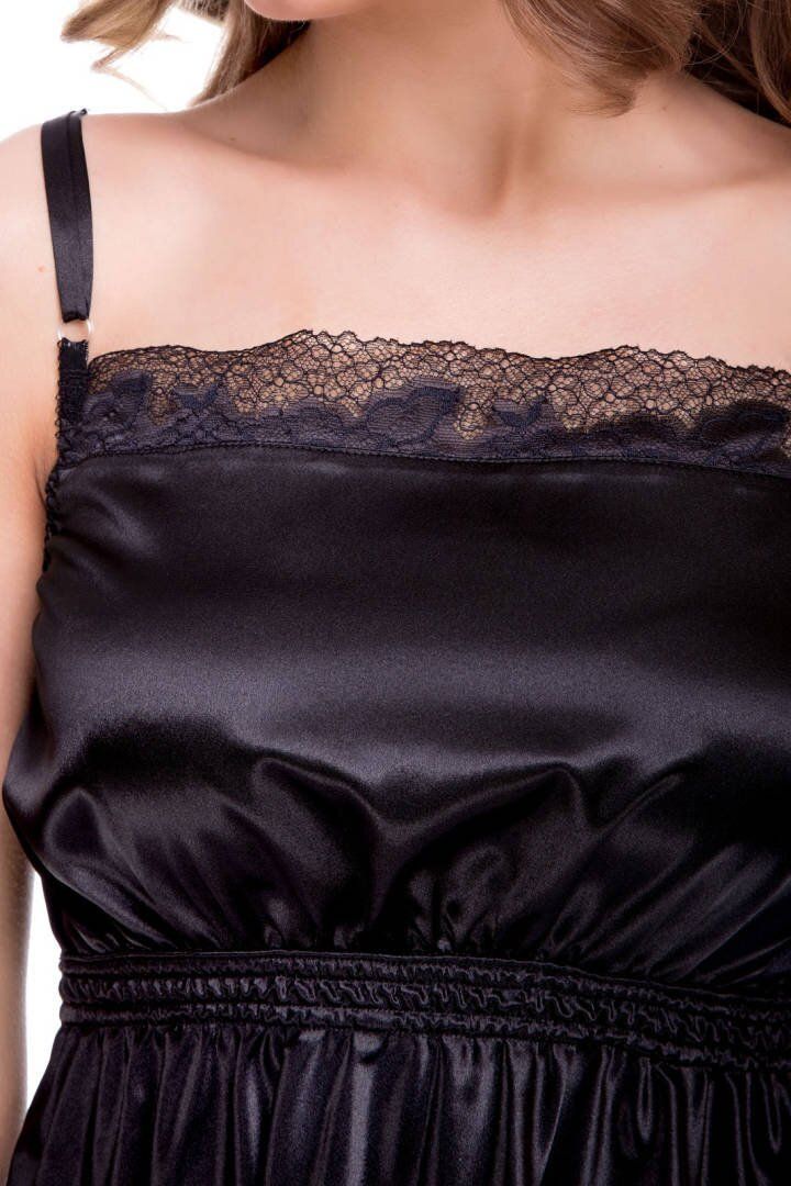 Buy Silk nightgown Black 52, F50048, Fleri