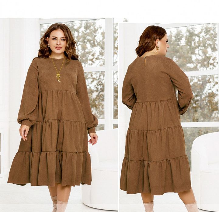 Купить Платье №2326-светло-коричневый, 66-68, Minova