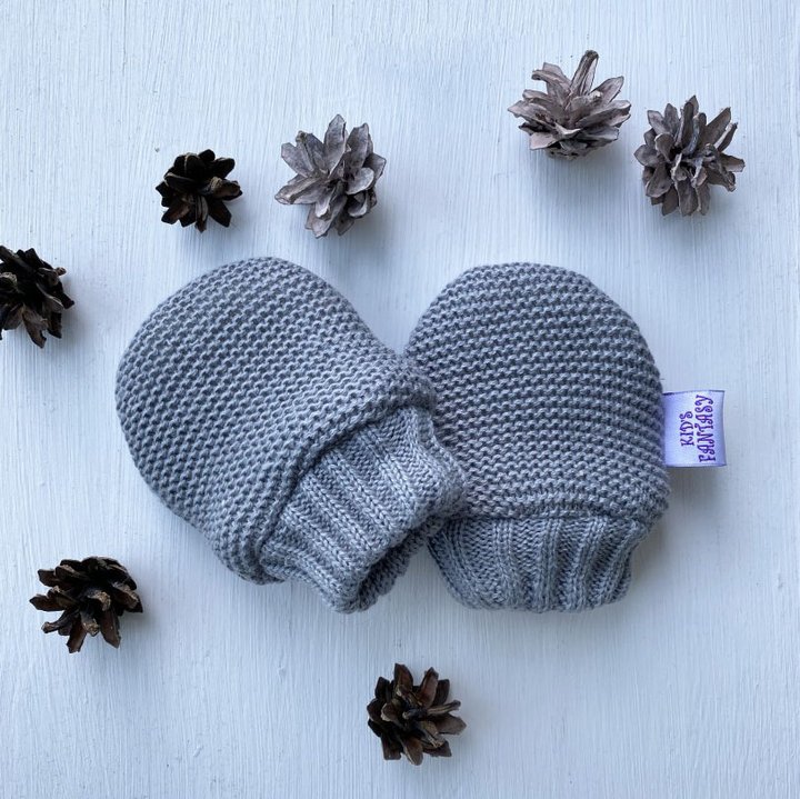 Buy Gloves "Mishutka" gray, 3-6 months, Kid's Fantasy