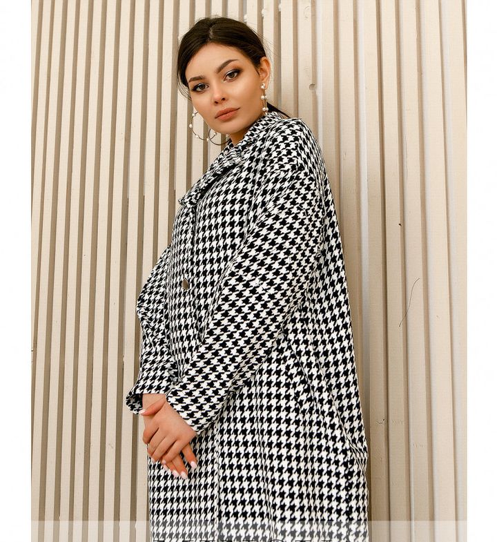 Buy Women's demi-season coat No. 283-black-and-white, 46-48, Minova