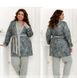 Women's home suit, 3 pcs, Women's pajamas №2237, grey, 50-52, Minova
