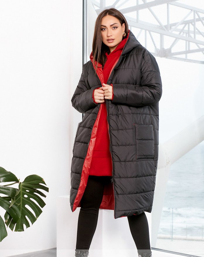 Купити Куртка жіноча тепла №1105-червоний, 64-66, Minova