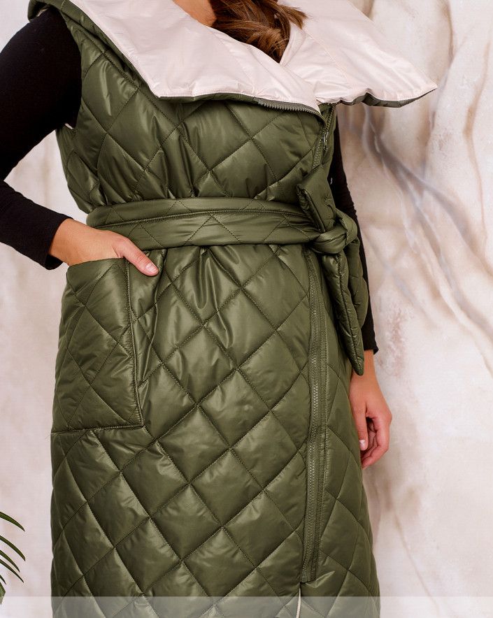 Buy Women's quilted vest No. 2312-khaki, 60-62, Minova