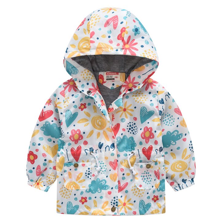 Купить Куртка-ветровка для девочки Весенние краски, p.140, Белый, 51125, Jomake