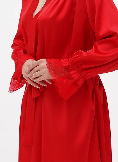 Купить Женский халат Красный 50, F50130, Fleri