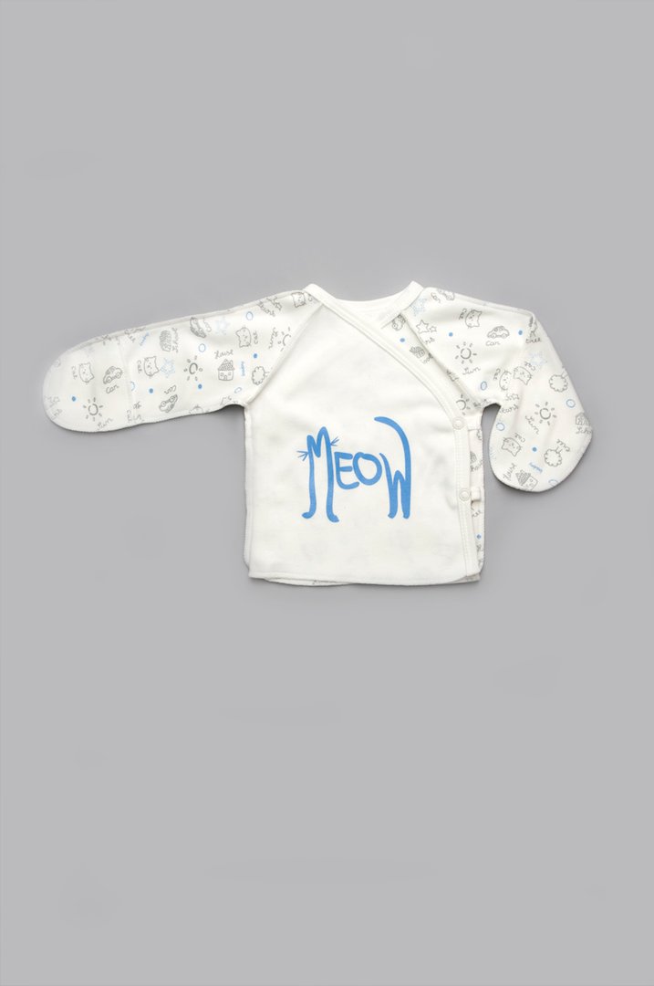 Купить Распашонка для новорожденных, Молочный - голубой, 301-00059-0, р. 56, Модный карапуз
