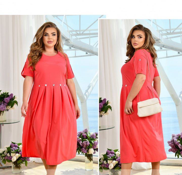 Buy Dress №8-310-Coral, 64-66, Minova