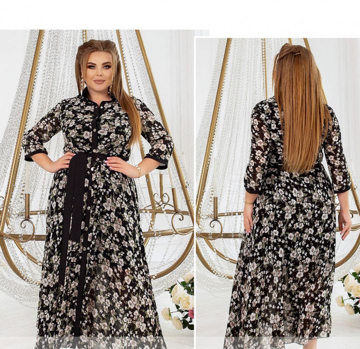 Buy Dress №8648-1-black, 6XL, Minova