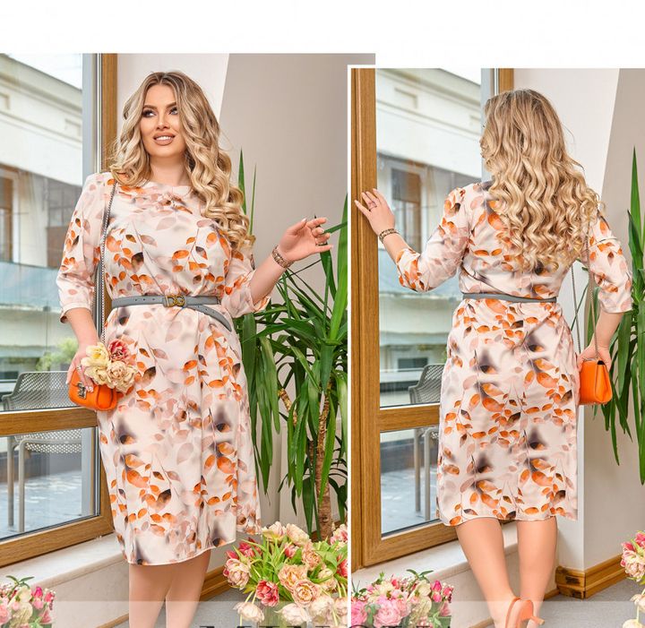 Buy Dress №2449-White-Orange, 66-68, Minova