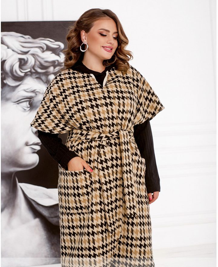 Buy Women's cardigan No. 2309-beige-black, 66-68, Minova