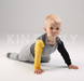 Комплект для малыша, футболка с длинным рукавом и штанишки, Серо-желтый, 1052, р. 62, Kinderly