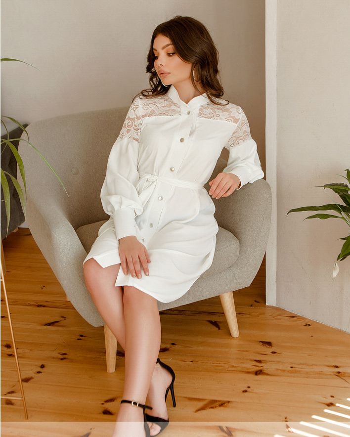 Buy Women's dress No. 8633-milk,48, Minova