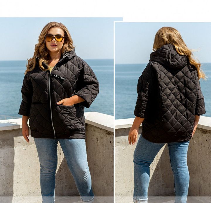 Купить Женская куртка №1194-черный, 62-64, Minova
