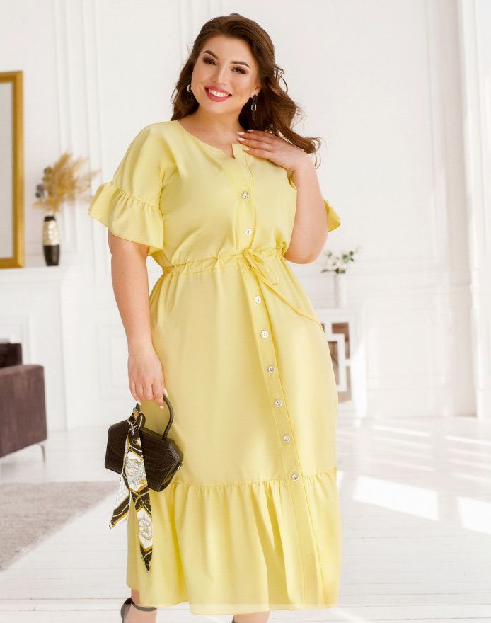 Купить Платье №8-293-Желтый, 64-66, Minova