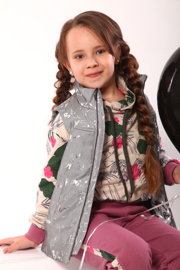 Buy Reflective vest for girls, 03-00985-0, 128, grey, Fashionable toddler