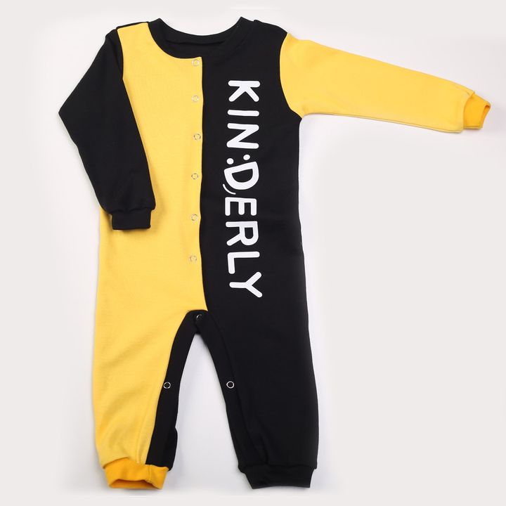 Buy Romper with front closure, Print, Black-yellow, 1040, 86, Kinderly