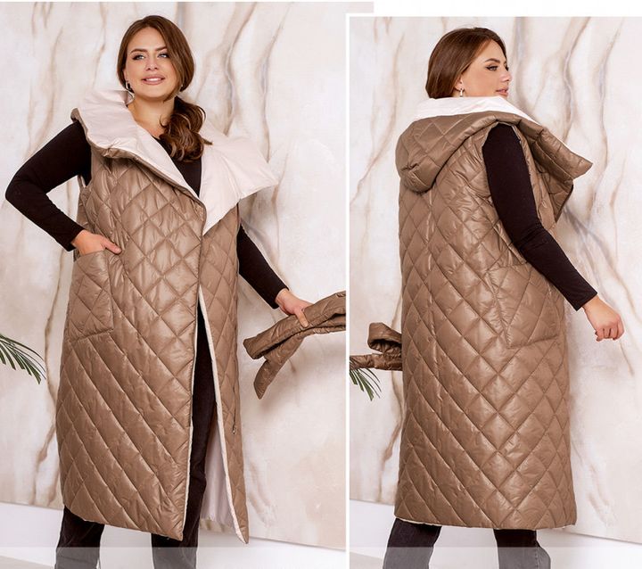 Buy Women's quilted vest No. 2312-cappuccino, 68-70, Minova