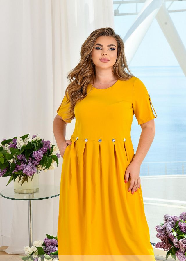 Buy Dress №8-310-Mustard, 64-66, Minova