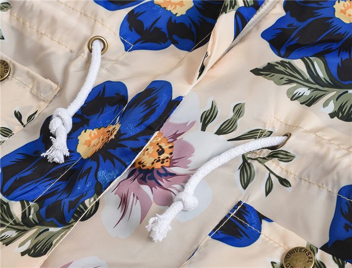 Купить Куртка-ветровка для девочки Синие цветы шиповника, p.140, Белый, 51123, Jomake