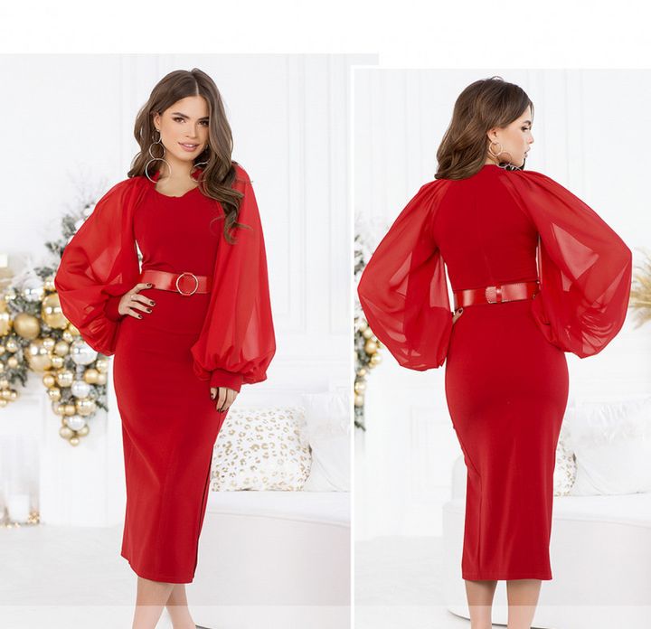 Buy Dress №8643-Red, 48, Minova