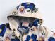 Куртка-ветровка для девочки Синие цветы шиповника, p.100, Белый, 51123, Jomake